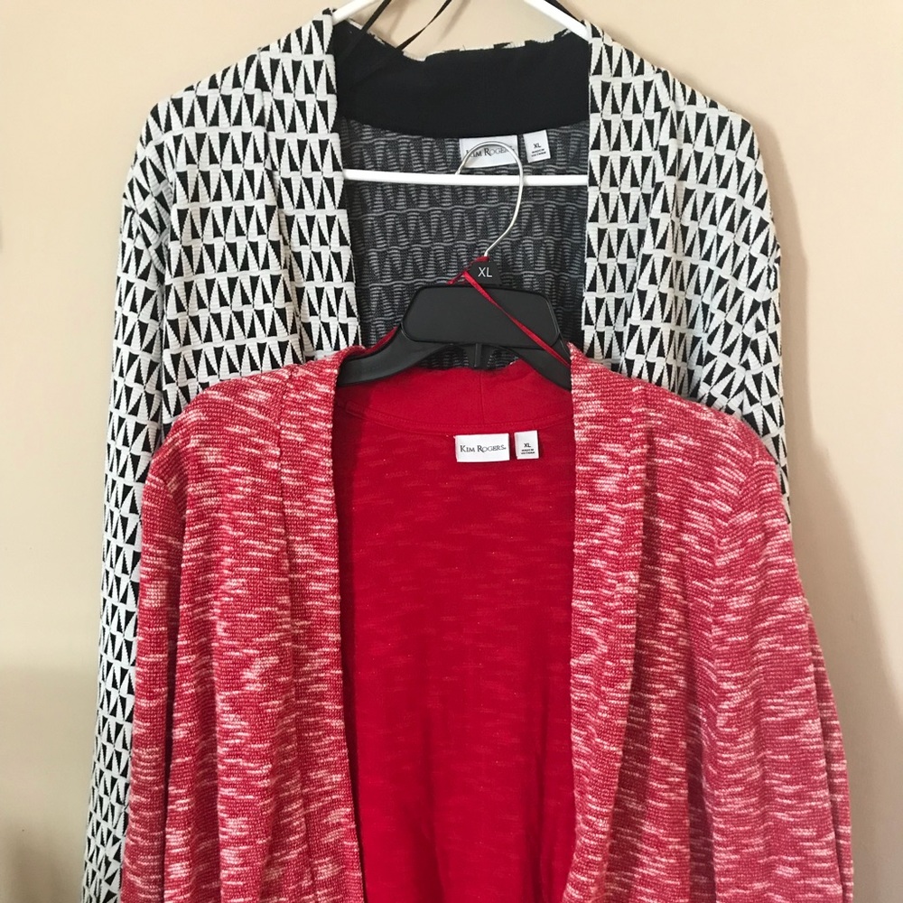 2 Kim Rogers open front cardigans